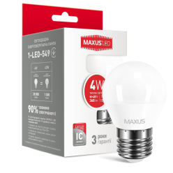 LED лампа MAXUS G45 F 4W теплый свет E27 (1-LED-549)